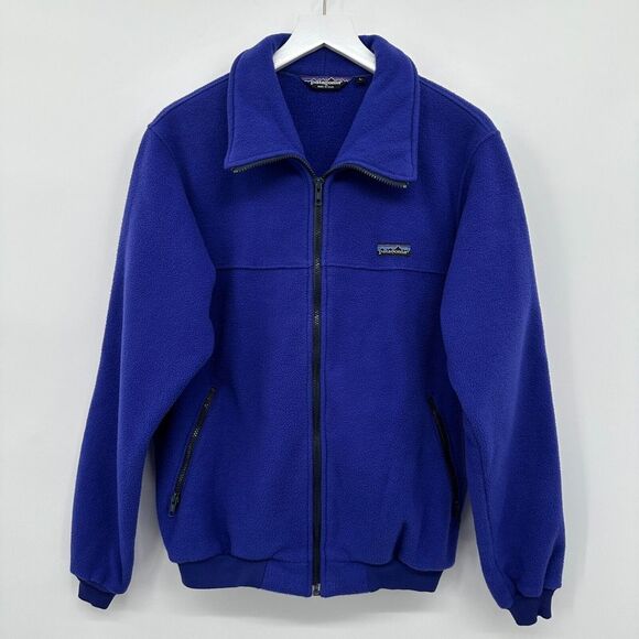 Vintage Patagonia Fleece Jacket Size Large Full Zip Blue 25011 Mens‎ Made in USA - Picture 1 of 13